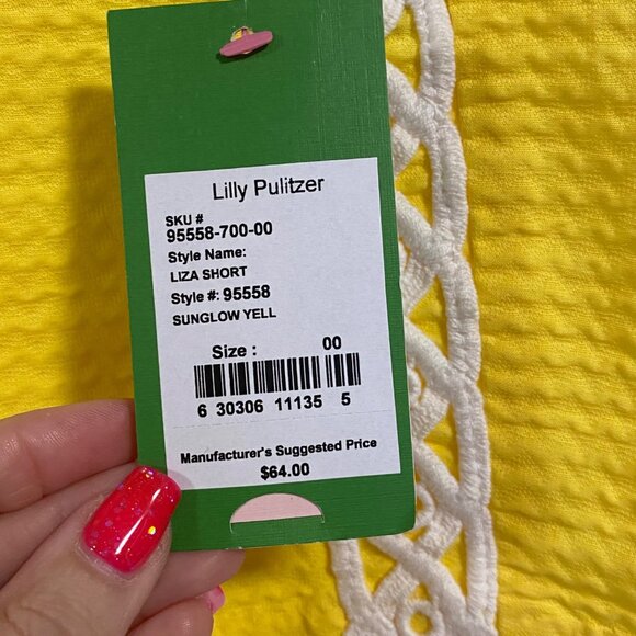 Lilly Pulitzer Liza Short in Sunglow Yellow NWT Size 00 - Picture 3 of 9